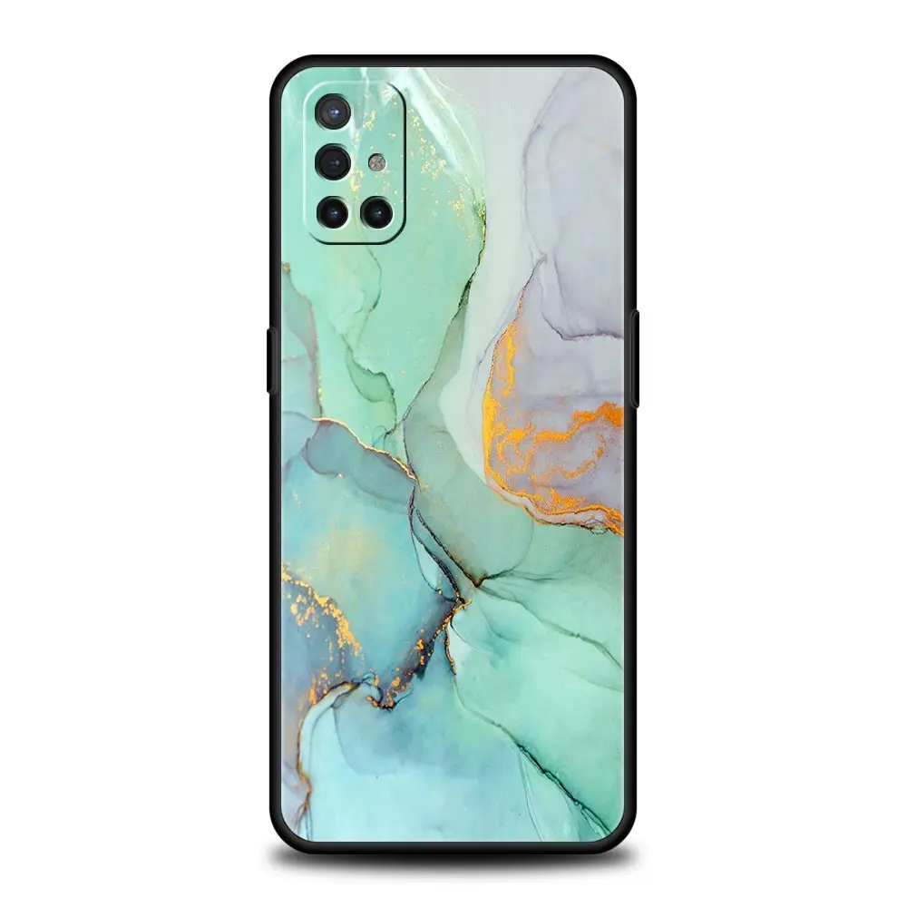 Elegant Marble Design Soft Silicone Phone Case - Black Cover