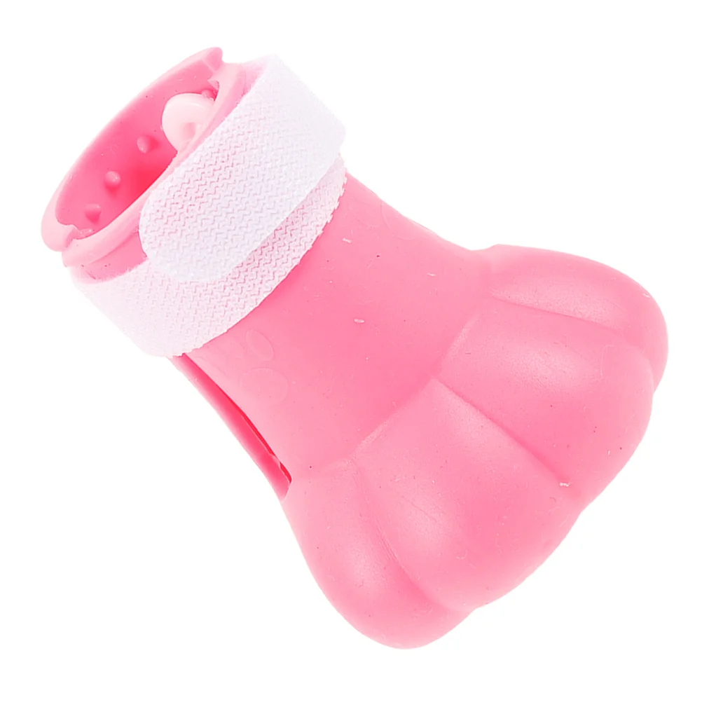4 Pcs Cat Feet Nail Caps Silicone Shoes Boots Anti Scratch Large Adjustable Sticky Strap Water Holes Protective Claw