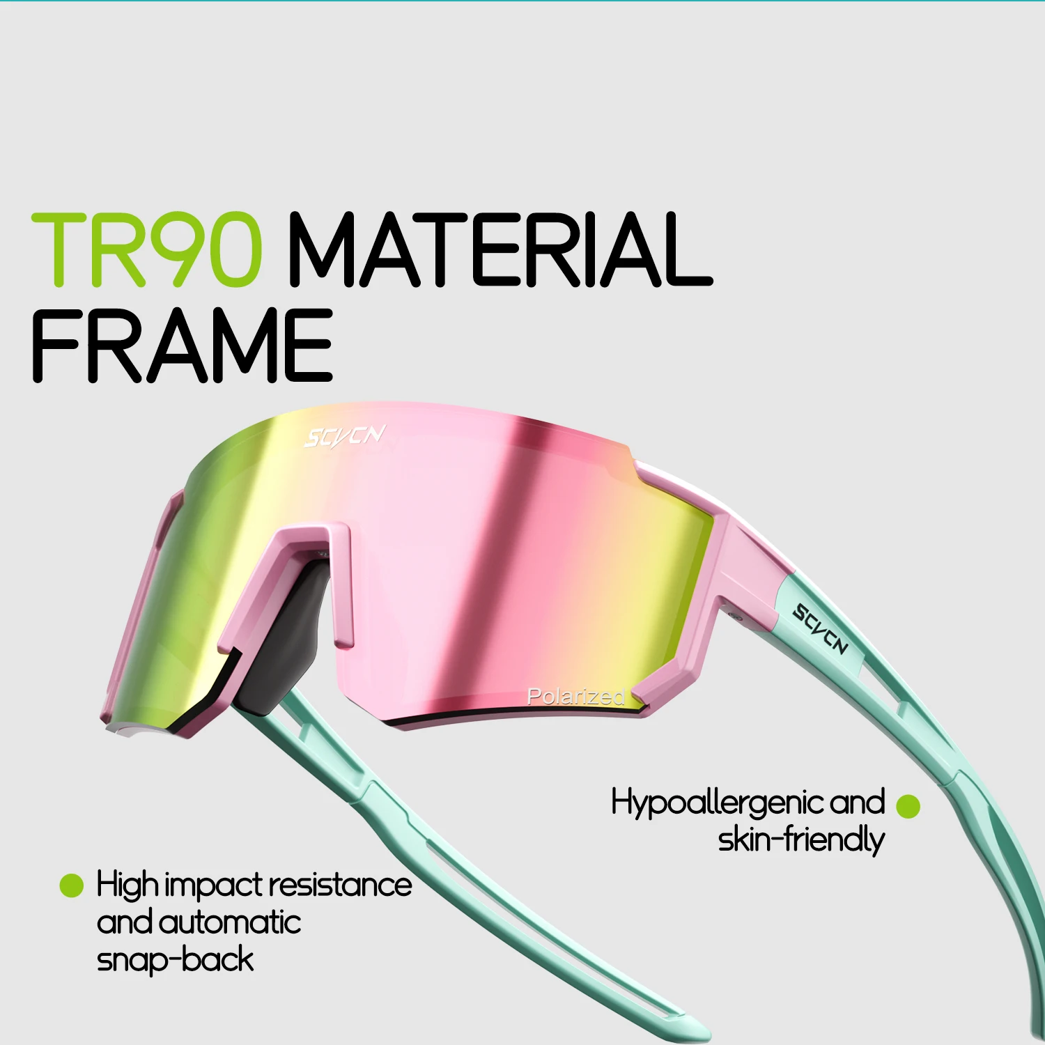 SCVCN Children's Polarized Photochromic Cycling Sunglasses Outdoor Running Glasses Boy Girl 6-14 Years Glasses Kids UV400