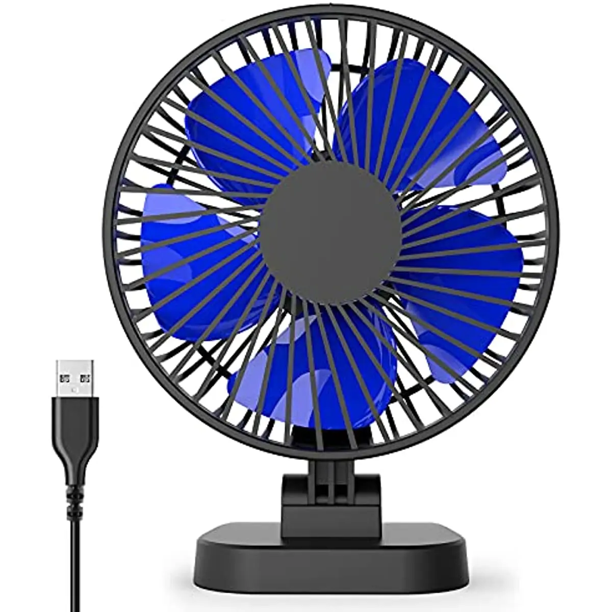 Usb Alimentado Pequeno Desk Fan Fluxo de ar Ultra Silencioso Tabela Fan 40 ° Cabeça Ajuste Velocidades 4