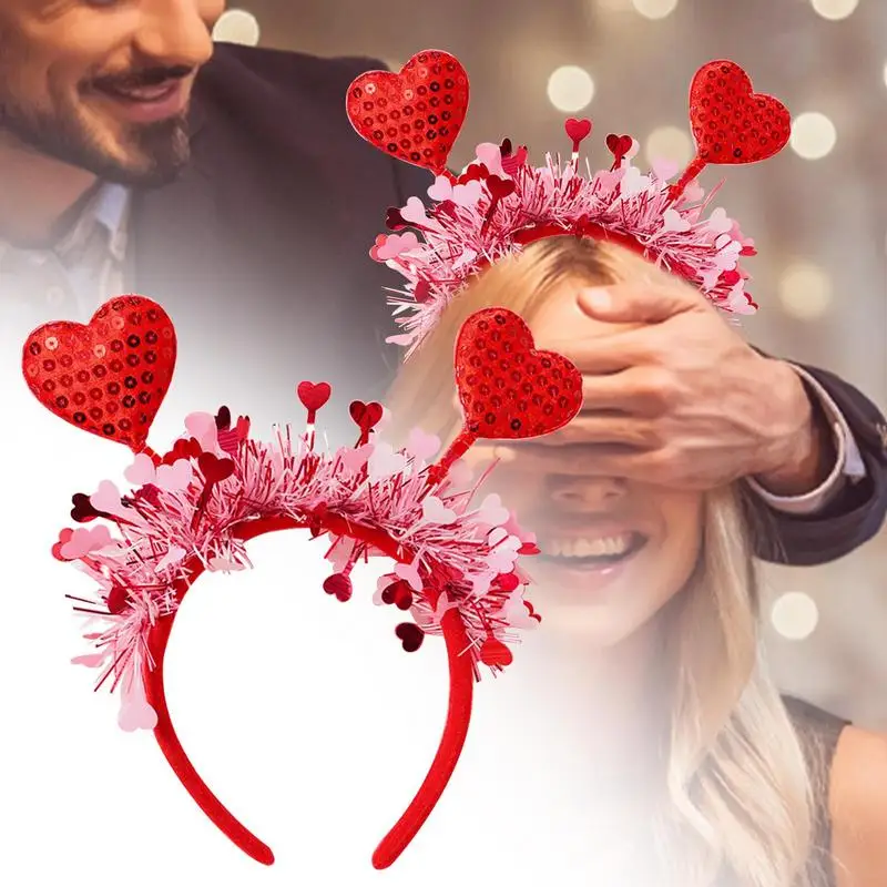 Heart Headpiece Heart Hair Accessories Valentines Day Headband Hair Hoop Photo Props Valentines Headband For Lovers Wives