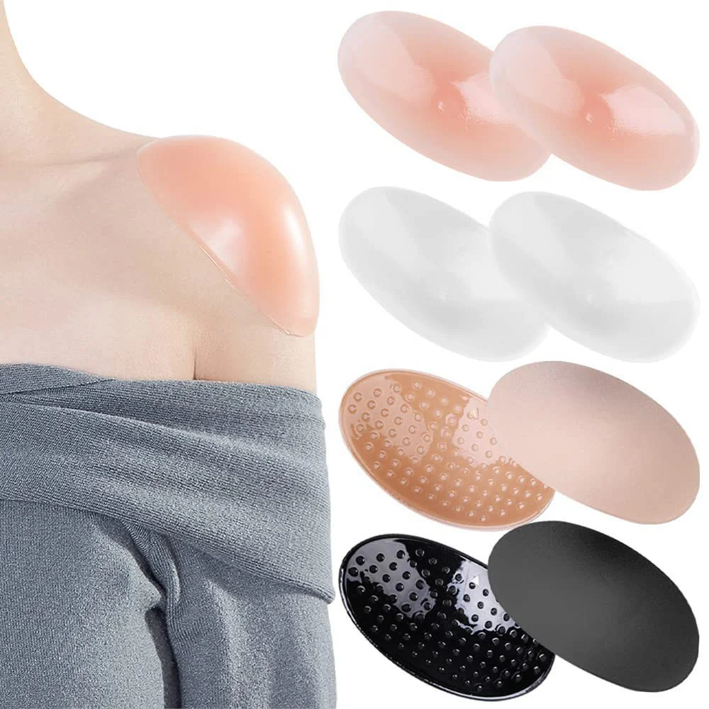 

1Pair Invisible Shoulder Pad Detachable Breathable Silicone Shoulder Pad Anti-Skid Adhesive Sticky Pad for Women Men