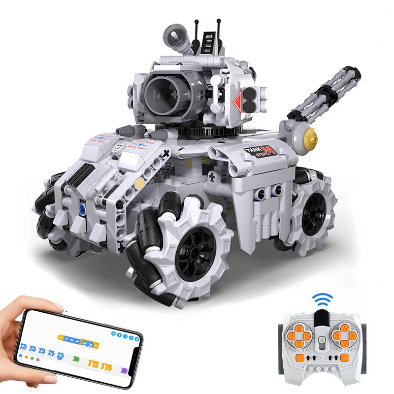 

C71012 Military Series Tank Car DIY Programming Remote Control Car Children's Toys Assembled Building Blocks Car Birthday Gift