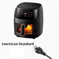 New 8L Stainless Steel Large-Capacity Air Fryer Household Visual Electric Oven Oil-Free Multifunctional Home Black White Green 1