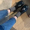 Leisure Pumps for Women Lace Up Pu Hoof High Heels Round Toe Oxford Shoes for Women Solid Platform Pumps Plus Size Zapatos Mujer 2