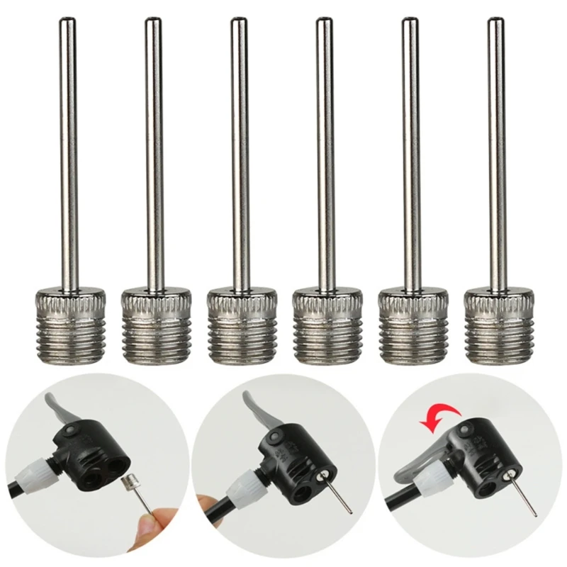 

3/6pcs Balls Pumps Inflation Needle Stainless Steel Air Pumps Needle for Blowing Up Football, Basketball, Volleyball