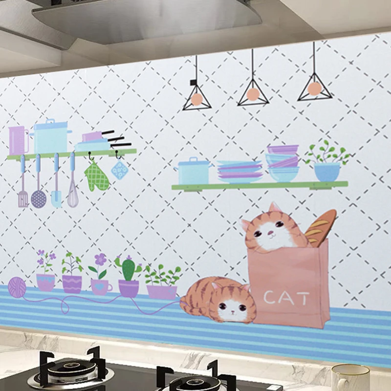 Kitchen Self Adhesive Oil-proof Wall Stickers High Temperature Foil Kitchen Cabinet Sticker Oil Proof Waterproof Wallpaper 1 Pc wall stickers,self adhesive stickers,waterproof tape,self adhesive wallpaper,vinyl wallpaper,kitchen wall sticker,adhesive wallpaper,oil proof film,waterproof wall tape