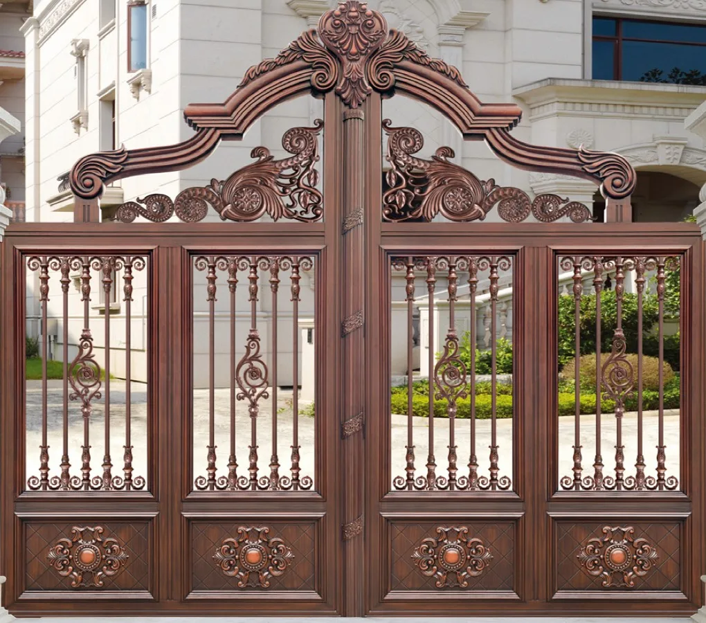 Luxury Villa Exterior Main Entrance Doors Residential Steel Double Opening Door Designs 6