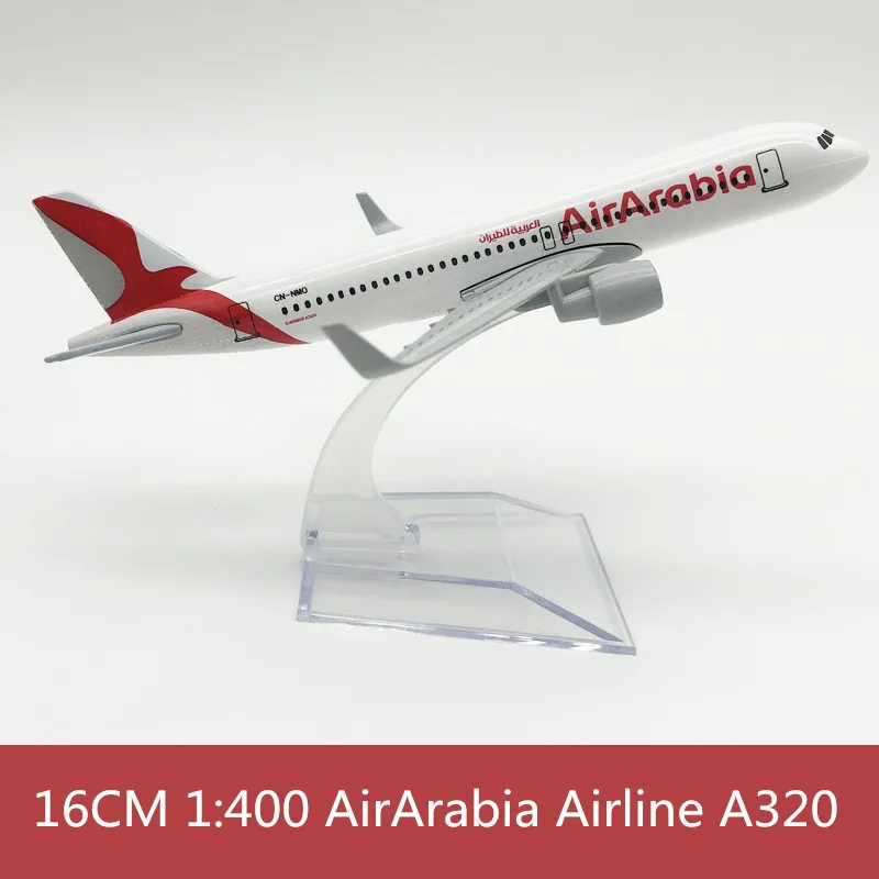 

16CM 1:400 Model Diecast Alloy Airplane Air AirArabia Airways A320 Airline Model Collection With Stand Display Decoration Gifts