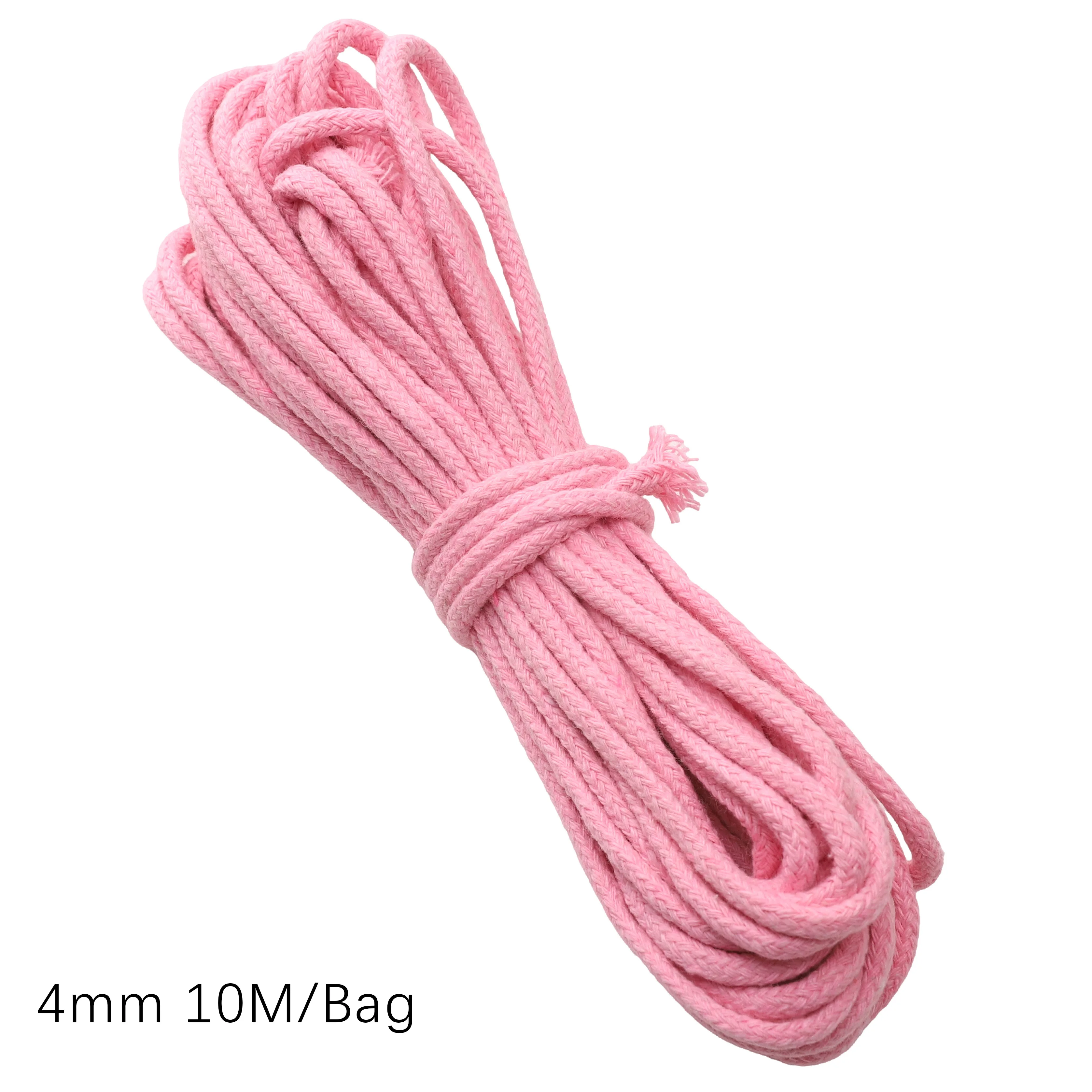 10-Meter Pack of 4mm Multi-Color Braided Cotton Rope for Crafts and Home Decor