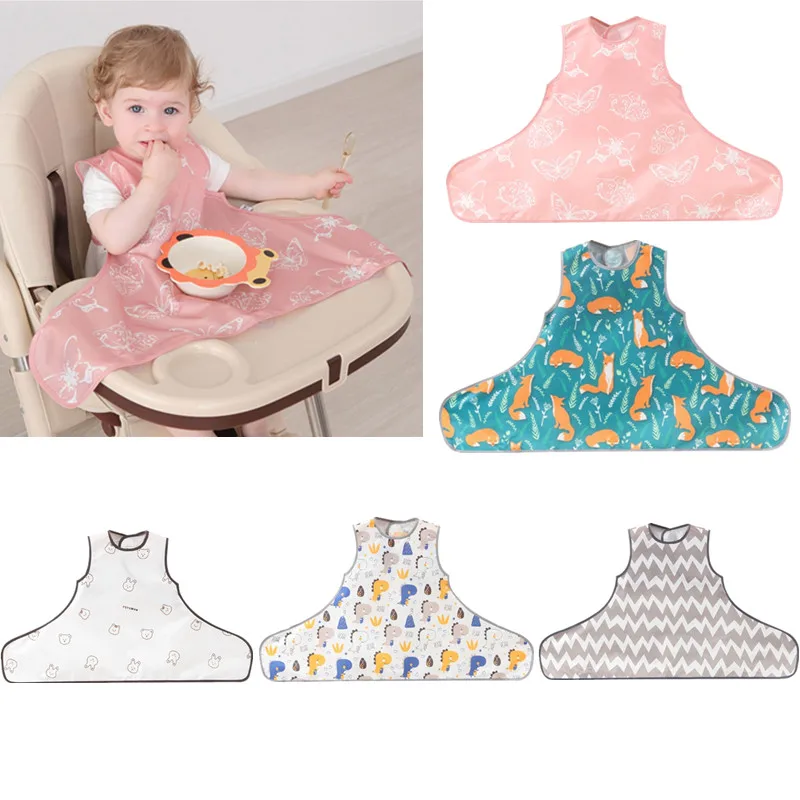 BLW-Conjunto de babero y delantal de cobertura completa para bebé, cubierta  de silla de comedor para niño pequeño, bata de bebé - AliExpress