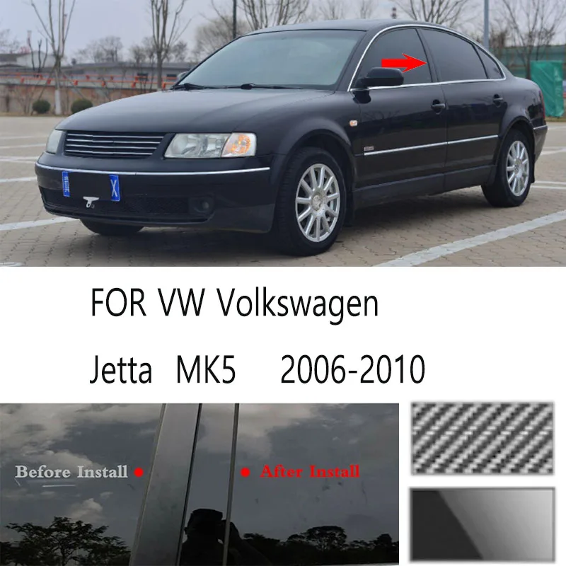 Glossy Black Window Door Column Cover Trim For Car Exterior