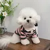 Dog Clothes Schnauzer Teddy York Shire Polo Shirt Summer Dress Striped Pet T-Shirt Dog Costume Soft Pullover Suit for Dog Puppy 6