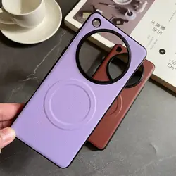 Premium Soft PU Leather Magnetic Wireless Charging Protective Phone Case - Elegant Back Cover for OnePlus 11 (Purple)