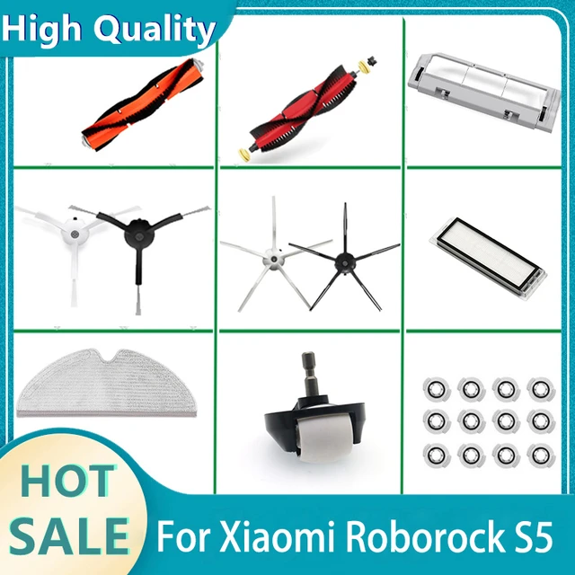 Pièces de rechange pour aspirateur robot Xiaomi Roborock, brosse latérale  principale, filtre Hepa, vadrouille, S4, S5, Dock, S65, E20, E25, E35,  S5MAX, S6Pure, S6MAXV - AliExpress