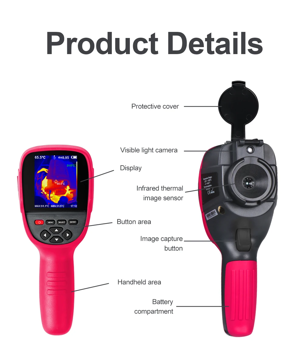 ET692C 256*192 25Hz Handheld Infrared Thermal Imager Visible Light Fusion PCB El