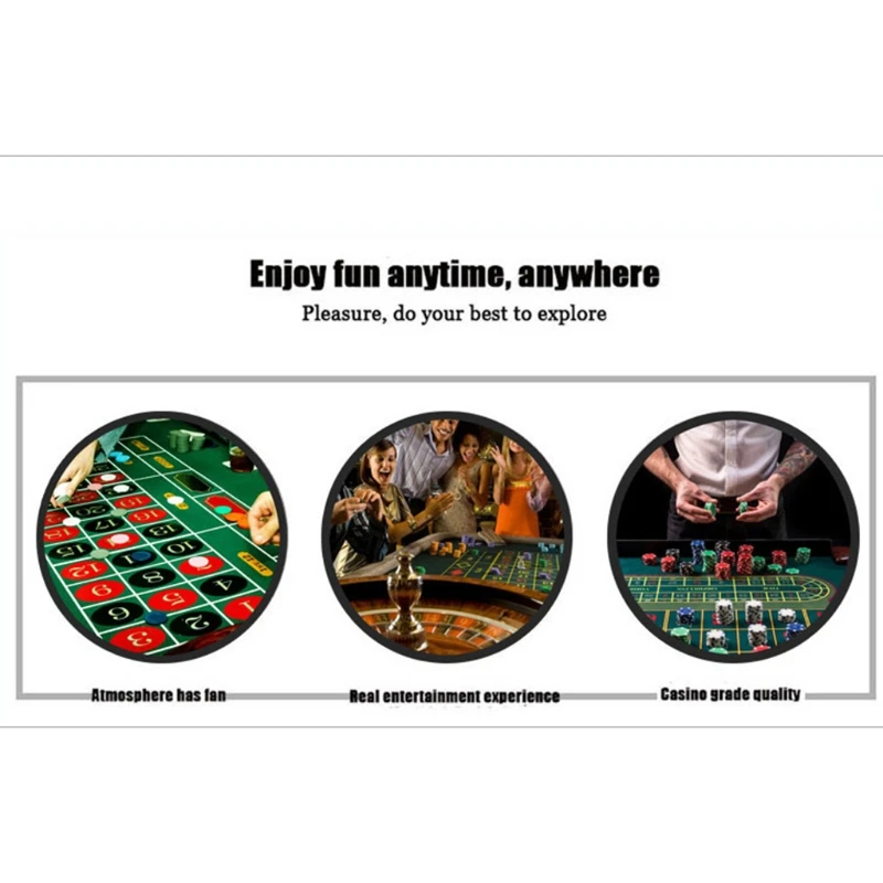 10 inch Roulette Game Set Casino Roulette with Table Cloth Chips for Bar KTV Party Borad Game