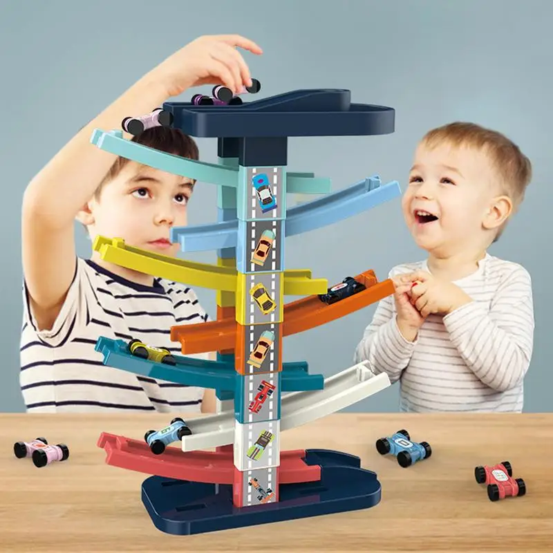 Montessori Toys Toddlers Car Ramp Race Tracks  Garage Cars Toy Parking -  Toys Car - Aliexpress
