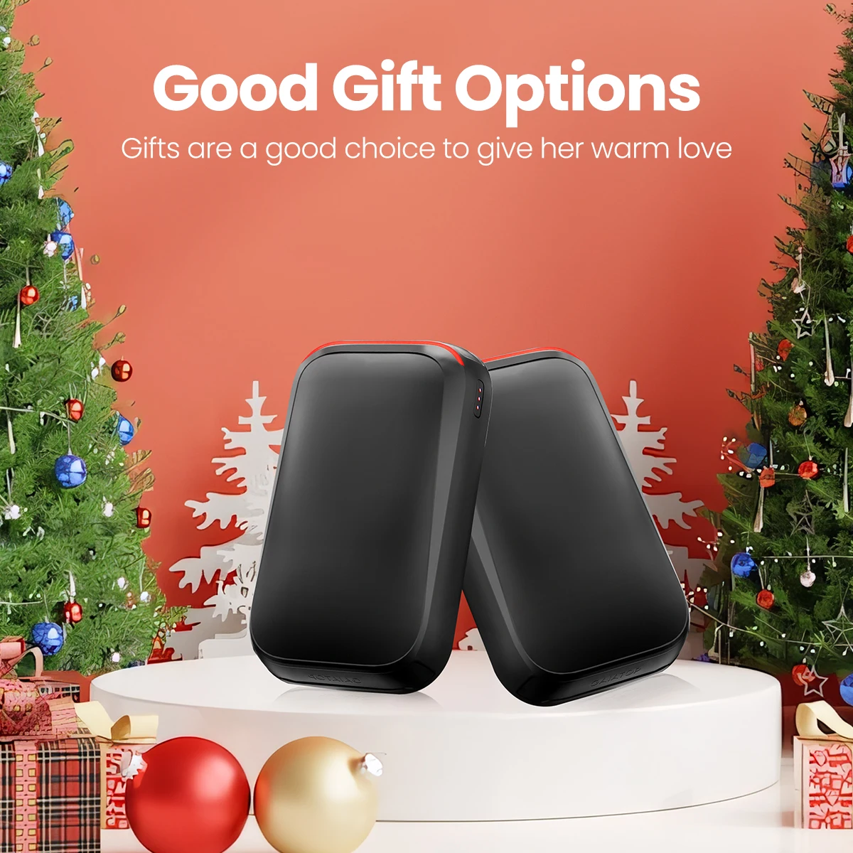 GAIATOP Rechargeable Hand Warmer 2-piece Set, 2-in-1 Electric Portable Pocket Heater Rechargeable Hand Warmer Heat Treatment Bla