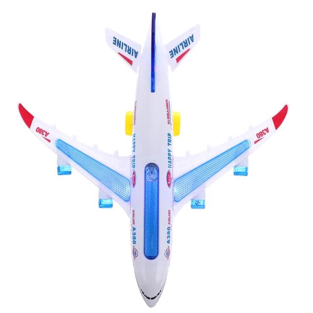 Electronic Aeroplane Toy with Music Autopilot Flash Sound Aircraft Automatic Rotation Plane Educational Toy Gift For Children 6
