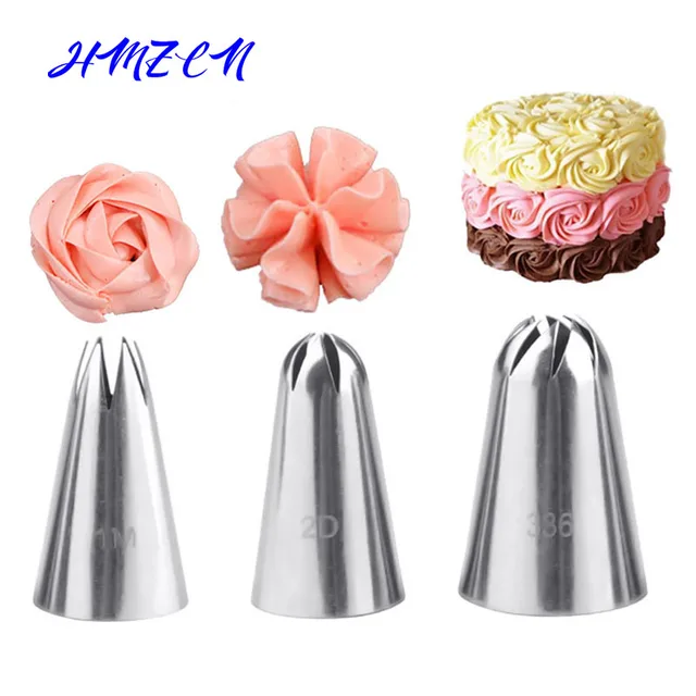 Virágos Rózsa Tészta Fúvókák Torta Díszítő Szerszámok 1/3Pcs Jegesedés Csővezeték Fúvóka Krémes Cupcake Tippek Sütési Kiegészítők #1M 2D 336 - Image 2