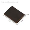 Men Genuine Leather Short Wallet with Chain Zipper Clutch Wallets Male Short Trifold Purse Card Holder Change Coin Purse 6