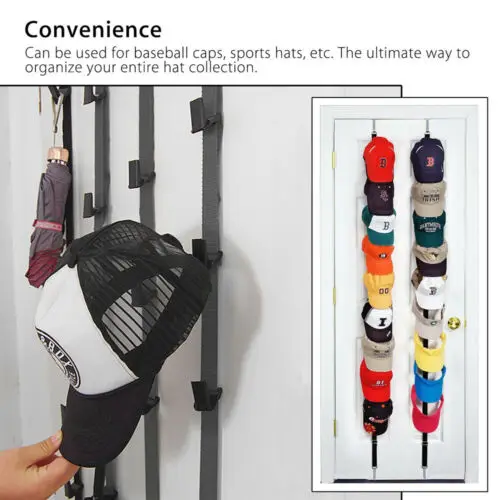 

Cap Rack Baseball Hats Visors Wall Door Hanger Holder Hook Storage Organizer