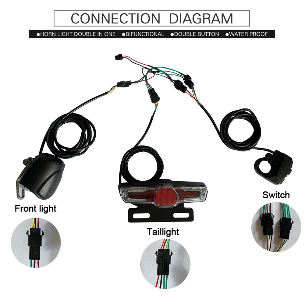 

Headlight Kits Ebike Headlight Kits 108G 12V-80 1600mm 3 Pins 4 Pins 70G ABS IPX4 PC+ABS For E-bike Retrofit Hot Sale Practical