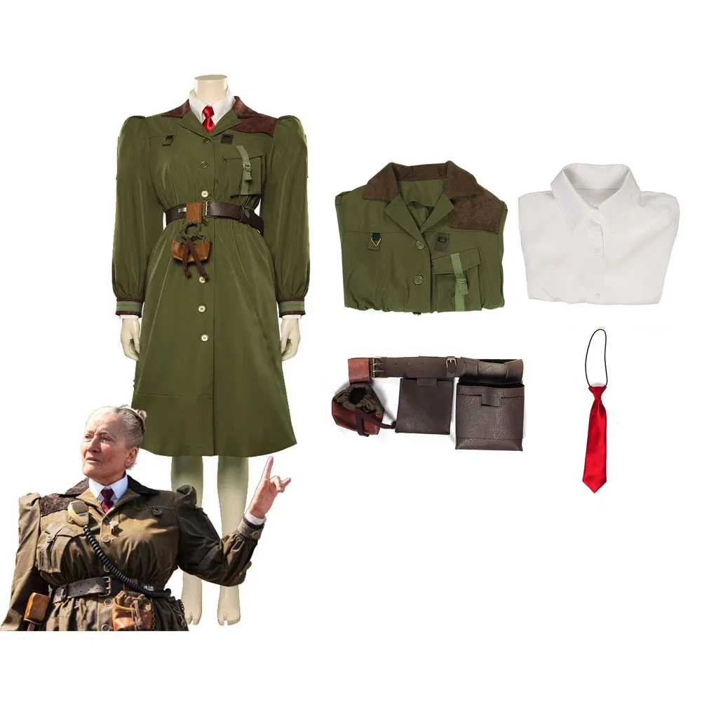 

Matilda Agatha Trunchbull Cosplay Costume Green Uniform Dress Coat Outfits Halloween Carnival Suit For Adult Women Girls Clothes