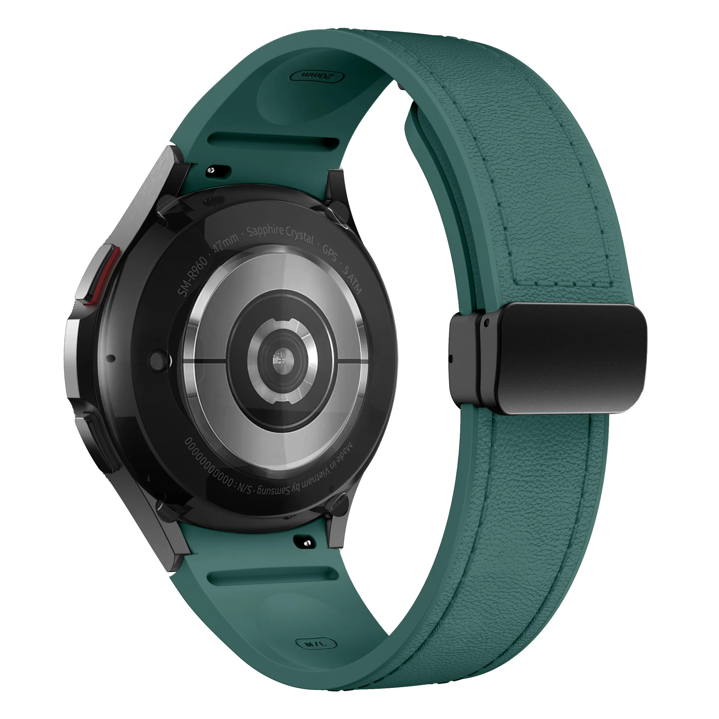 Premium Dual-Material Leather and Silicone Watch Strap Bracelet