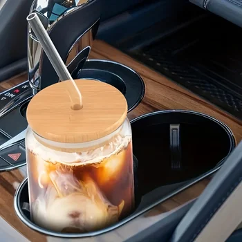 Can-Shaped Glass Cup with Lid & Straw (350ml/550ml) 1