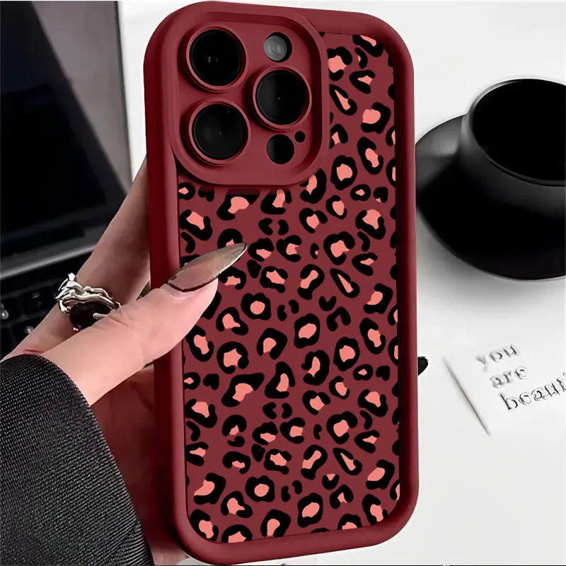 Leopard Print Shockproof Soft Silicone Phone Case