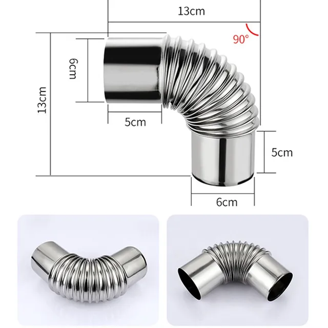 RANRAO Stainless Steel Flue Connector, Liner Reducer/Tubing Connector Chimney Adaptor Stove Pipe For Connecting Conversion Flue Pipe, Fireplace Flue