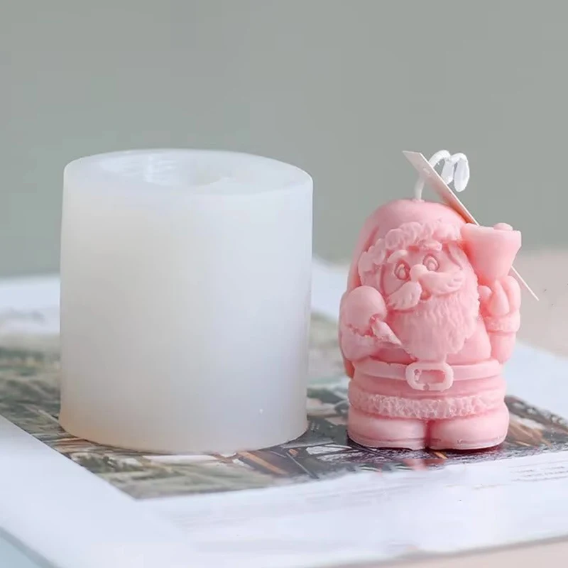 3D Santa Silicone Candle Mold Diy Christmas Gift Making Tools Handmade Aromatherapy Plaster Artifact Resin Soap Kit Home Decor