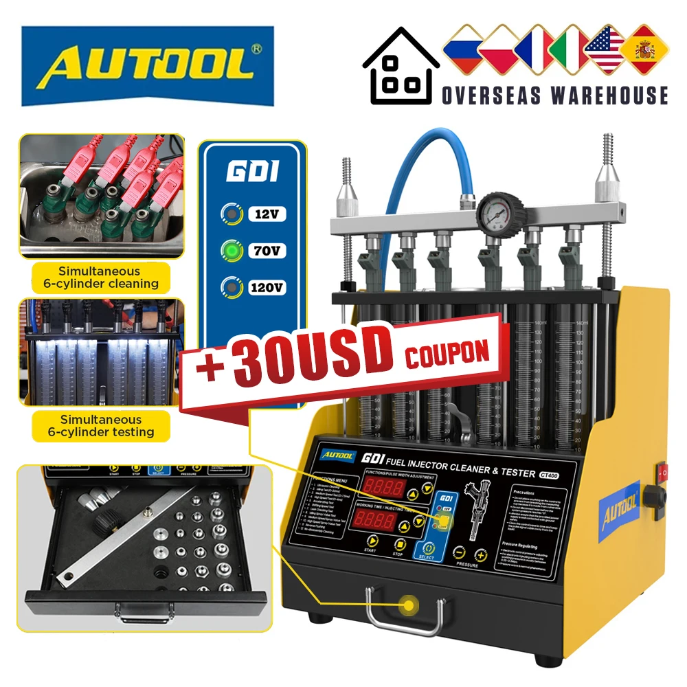 AUTOOL-CT400-GDI-Injector-Tester-Cleaner-Machine-6-Cylinders-Fuel ...