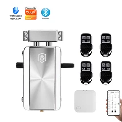 Wireless Smart Door Lock 433MHz Remote Control Invisible Electric Motor Lock Tuya TTLock APP Optional