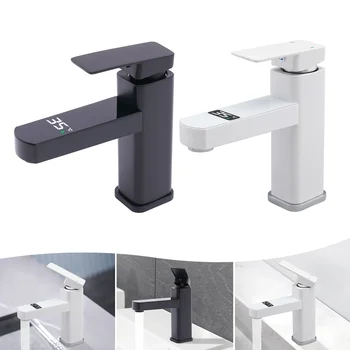 Rubinetto da bagno digitale a LED, controllo dell'acqua calda e fredda, bobina in ceramica, a prova di perdite, installazione semplice, design moderno 1