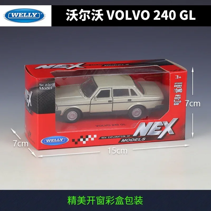 Welly Volvo 240 GL Modellauto – Weiß, 1:24, Mit öffnenden Türen & Lenkbaren Rädern