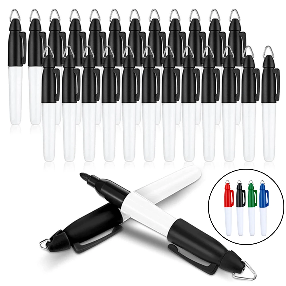 Mini Buckle Marker Student Stationery Office Supplies Portable Golf Ball Marker Pen Black Ink Pens Triangle Buckle Iron Hook 6