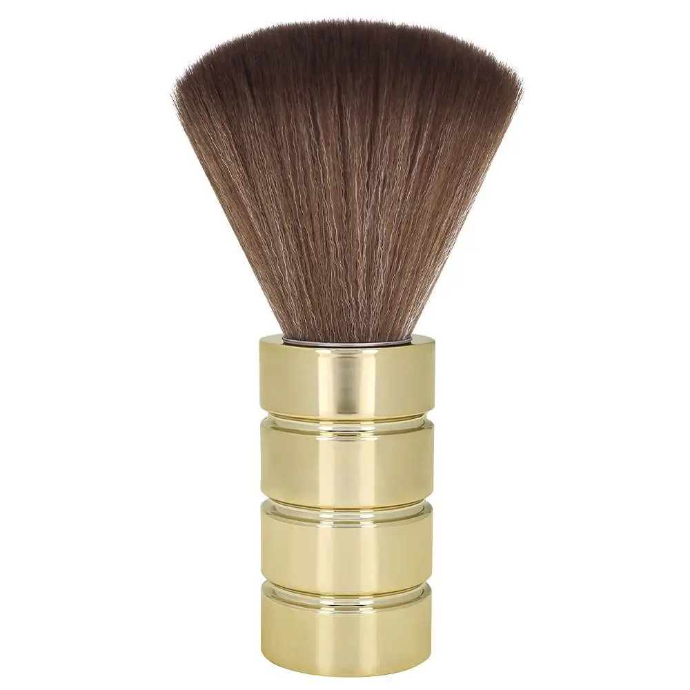 Electroplated Neck Duster Brush Duster Soft Professional Cleaning Tools Anti-Static with Handle Hair Cutting Brush Barber