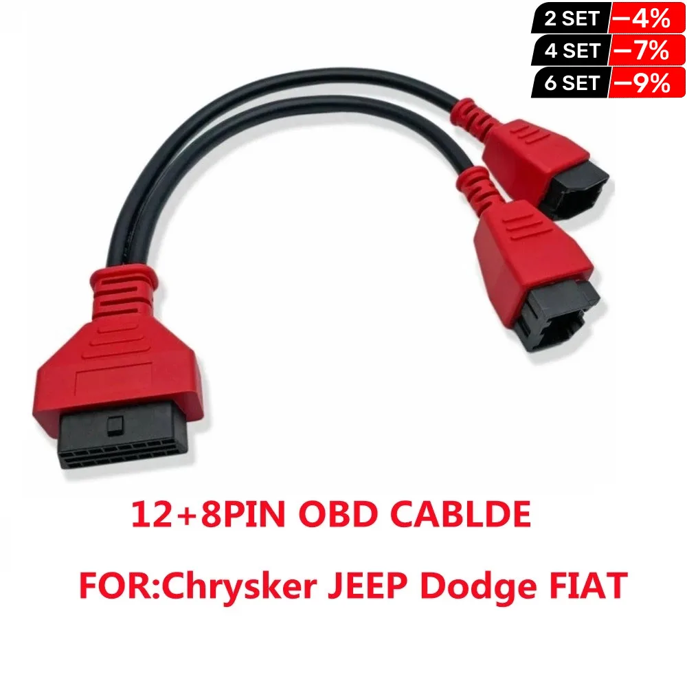Keychannel 1Pcs Obdii 12 8Pin Cavo Di Programmazione Per Chrysler Jeep Dodge Fiat Per Autel Ds808 906 908 Pro Xtool Vvdi Obdstar Dp