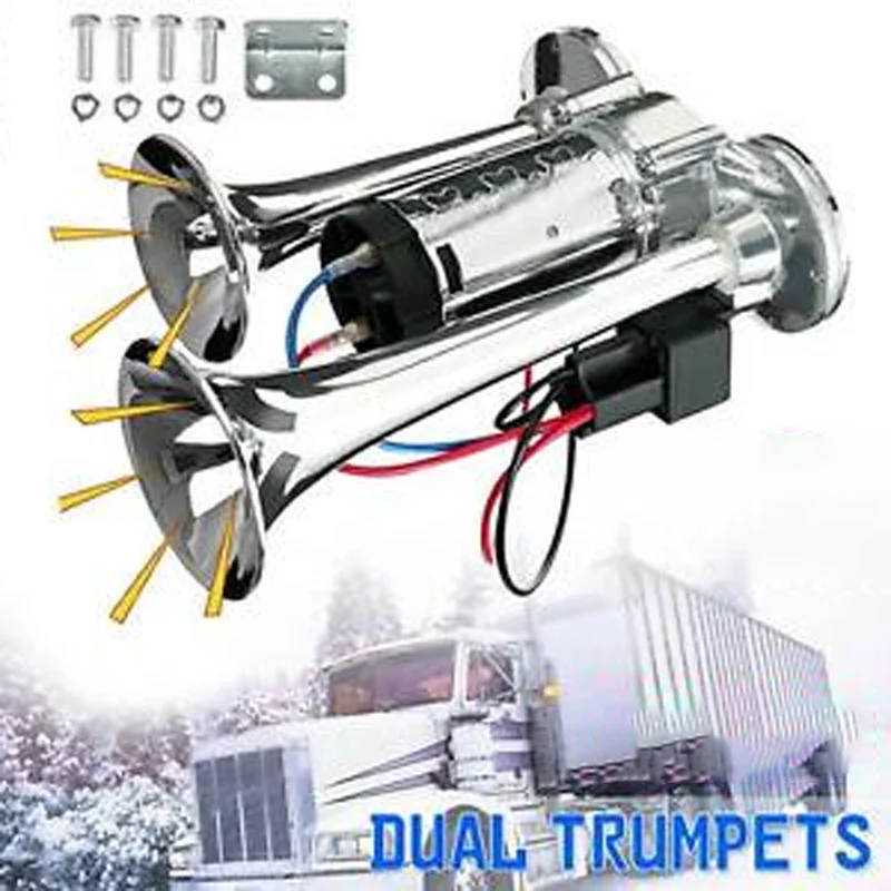 Super-sound integrated waterproof car treble 12v electric horn harvester truck electric whistle air horn