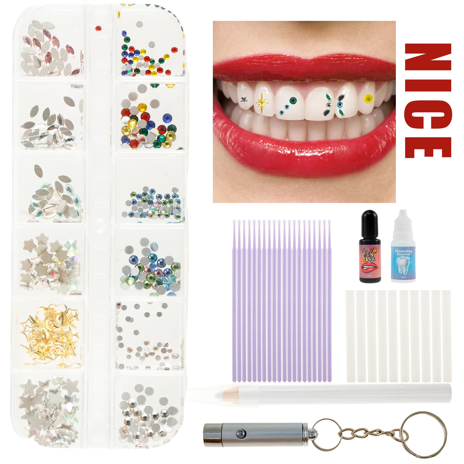 Tooth Gem Kit, DIY Crystals Jewelry Kit Teeth Gems, Professional Fashionable Tooth Gems Set, Teeth Jewelry Starter kit