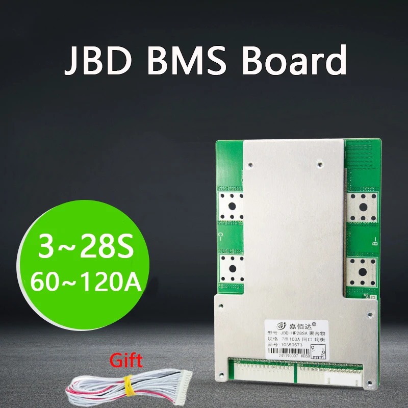 

JBD BMS Board with Balance Lamp 3S-28S Lifepo4 Battery Balance BMS 60A 80A 100A 120A Electric Car Protection Board Accessories
