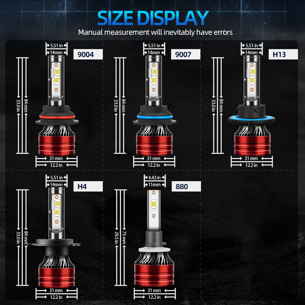 27000LM 9004 9007 Front Lamps 270W Canbus H4 H7 H11 LED Headlight Bulbs 6000K White 9005 HB3 Auto Headlamps 12V 24V Car Lights