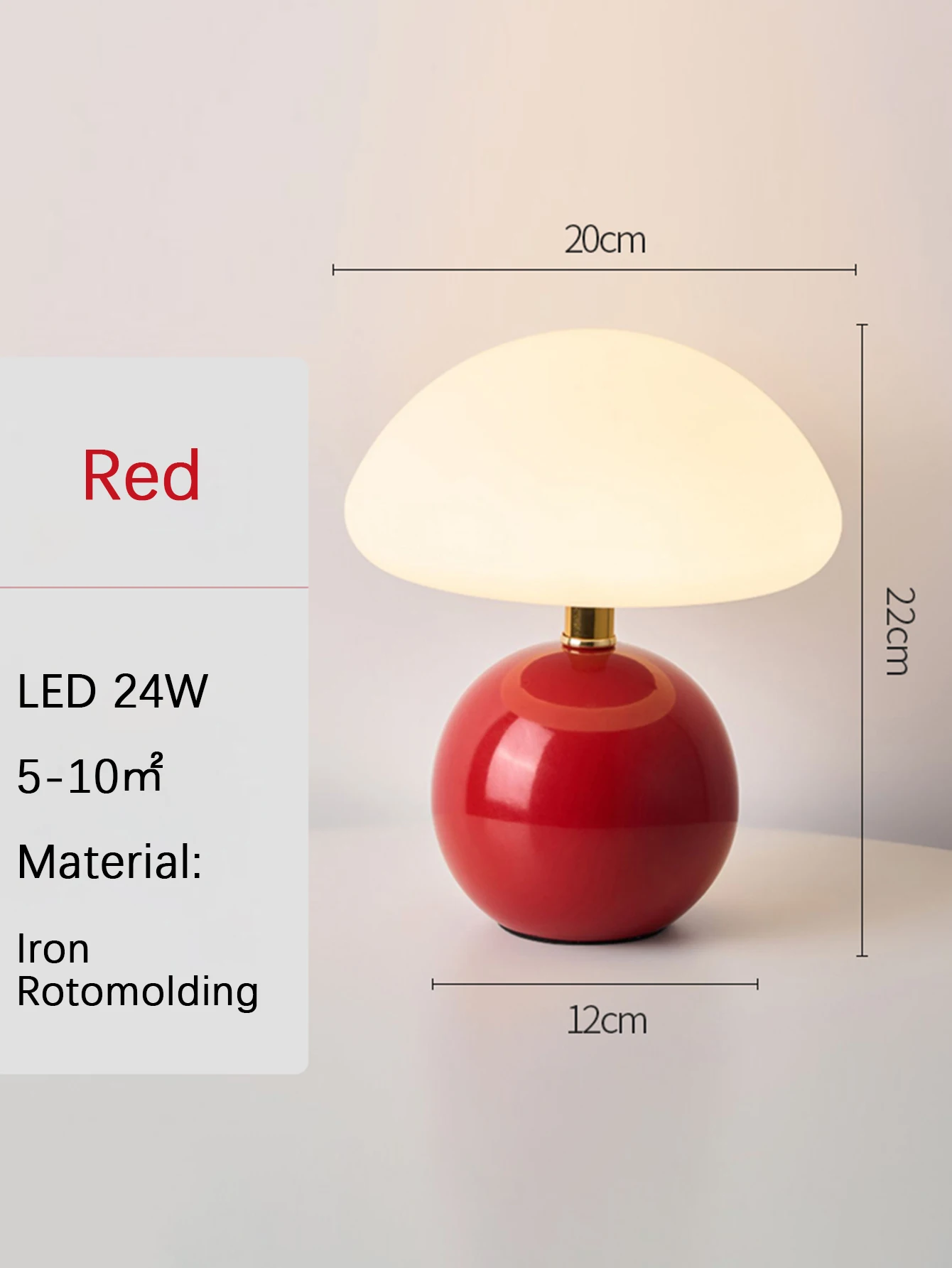 RXPVUXE Lampe Tomate Lampe De Table En Verre Avec 3 Modes De Couleur Lampe De Nuit Décorative LED 10 W Lampes Esthétiques 8,6 Pouces Veilleuse Nordique Mignonne Pour Chambre à Coucher, Table De Chevet