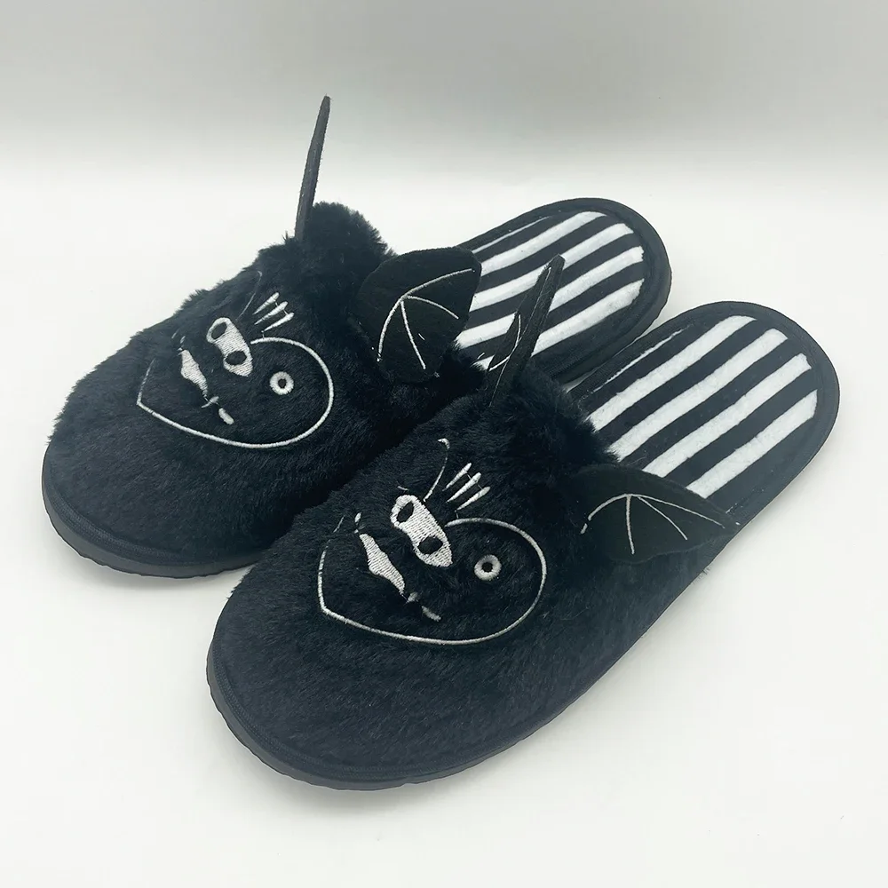 Bat Plush Slippers Warm Comfortable Non-slip Plush Slippers Men Women Indoor Home Funny Cotton Soft Soled Shoes  Autumn Winter 4