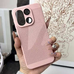 Heat Dissipation Hard Phone Case with Cooling Honeycomb Mesh Design for Oneplus 15 (Pink)