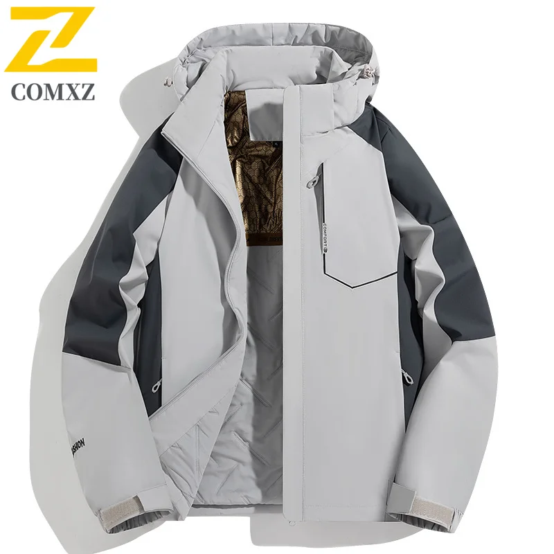 EiAO windbreaker Couple's Graphene Padded  Waterproof Windproof Colorblock Parka for Winter Camping Fishing Extreme Jackets 2025