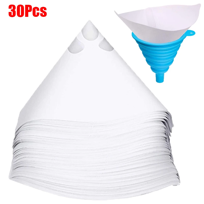 10/20/30Pcs Paint Filter Paper Purifying Straining Cup Funnel Disposable 100 Mesh Paint Filte Mesh Conical Nylon Micron Paper